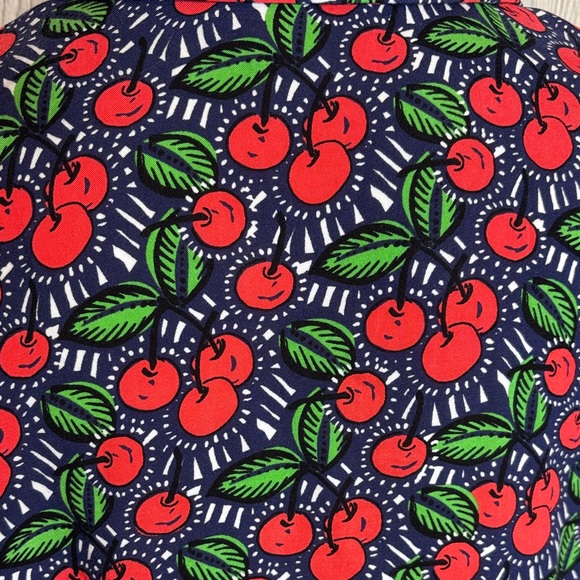 Zara Whimsical Cherry Oversized Boxy Loose Fit Crop Buttton Down Blouse Size XS - Picture 6 of 8